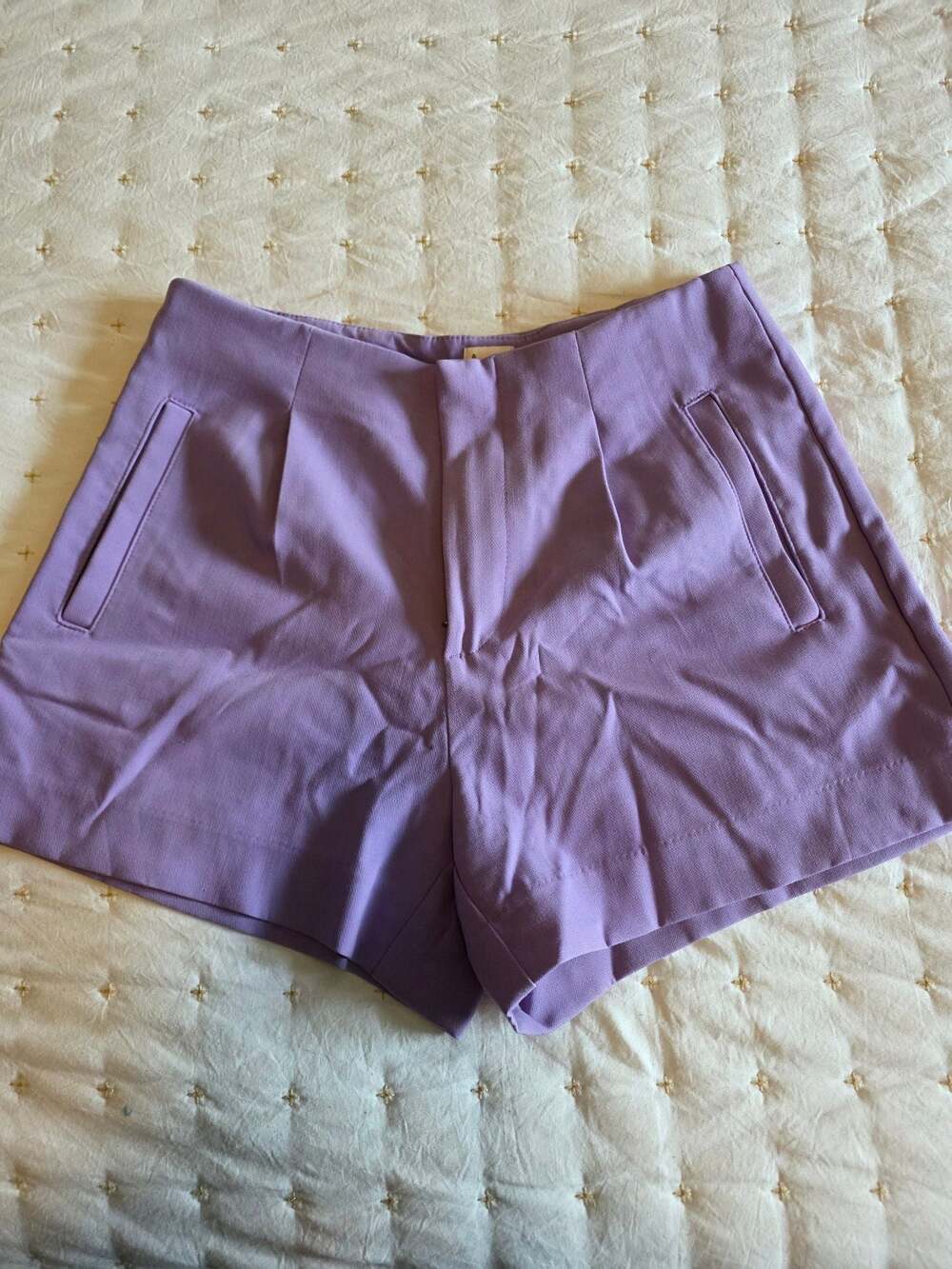 A New Day Women's Tailored High-Rise Stretch Shorts in Lilac Purple